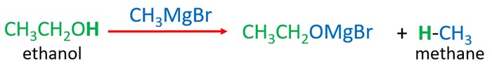 ethanol and grignard reagent reaction